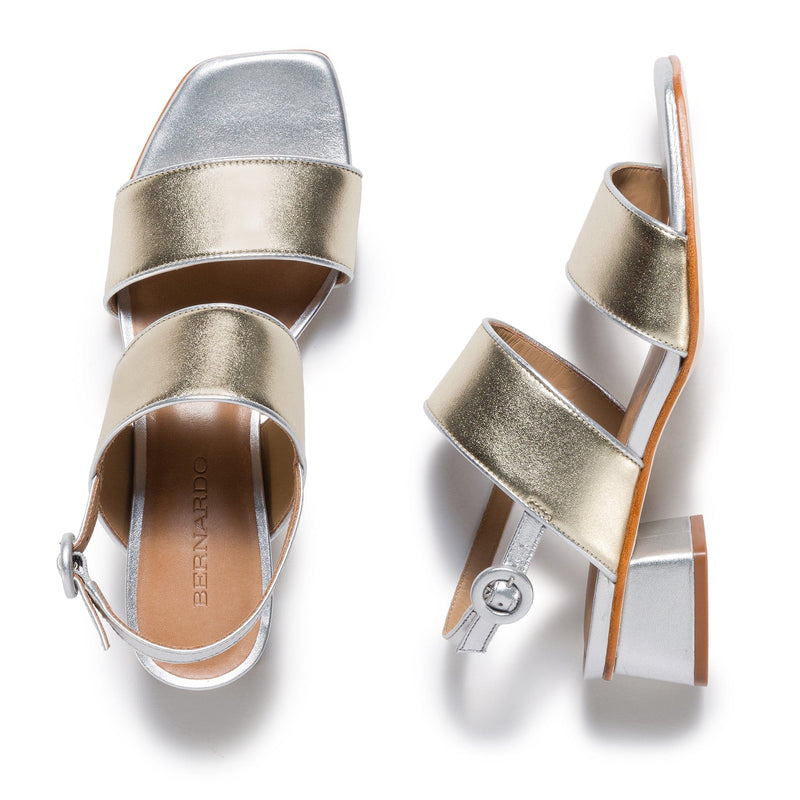 Bernardo Jasper Slingback Sandali con Tacco Donna Argento Oro | PMG342HA