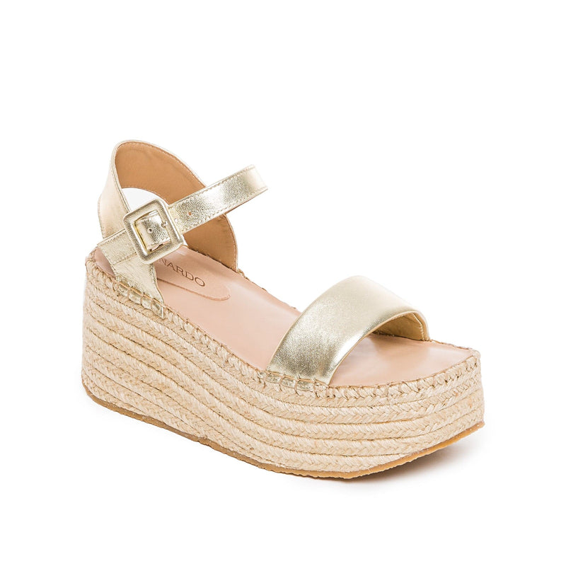Bernardo Mallorca Espadrille Sandali con Plateau Donna Oro | SYK9865RT