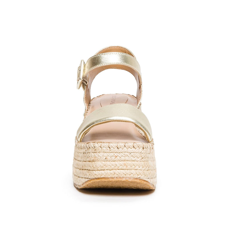 Bernardo Mallorca Espadrille Sandali con Plateau Donna Oro | SYK9865RT