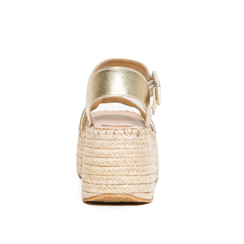 Bernardo Mallorca Espadrille Sandali con Plateau Donna Oro | SYK9865RT
