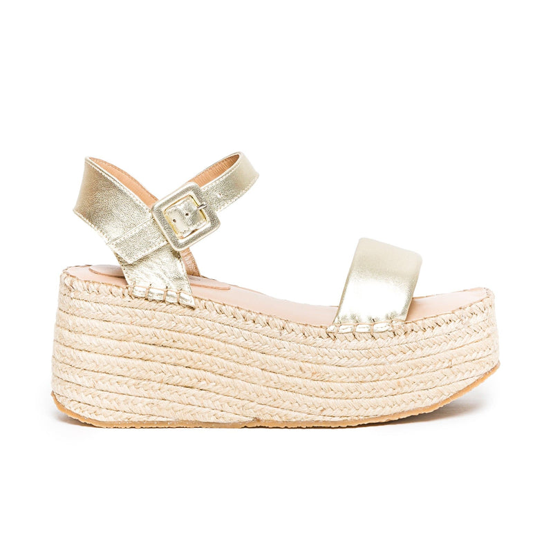 Bernardo Mallorca Espadrille Sandali con Plateau Donna Oro | SYK9865RT