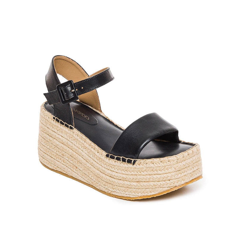 Bernardo Mallorca Espadrille Sandali con Plateau Donna Nere | HIL61100RE