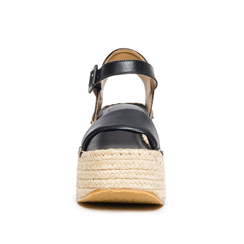 Bernardo Mallorca Espadrille Sandali con Plateau Donna Nere | HIL61100RE