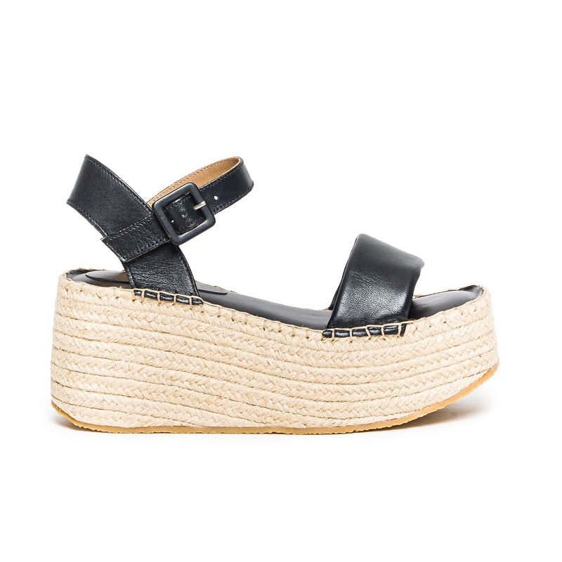 Bernardo Mallorca Espadrille Sandali con Plateau Donna Nere | HIL61100RE