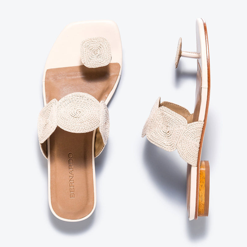Bernardo Palermo Raffia Sandali Bassi Donna Bianche | IJZ6834EC